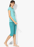 Sweet Dreams - Turquoise Striped Capri Set