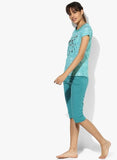Sweet Dreams - Turquoise Striped Capri Set