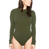 Plus Size Casual Bodycon Bodysuits Rompers Womens Jumpsuit Spring Summer Sexy O Neck Long Sleeve Playsuits