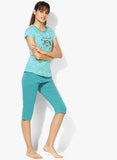Sweet Dreams - Turquoise Striped Capri Set